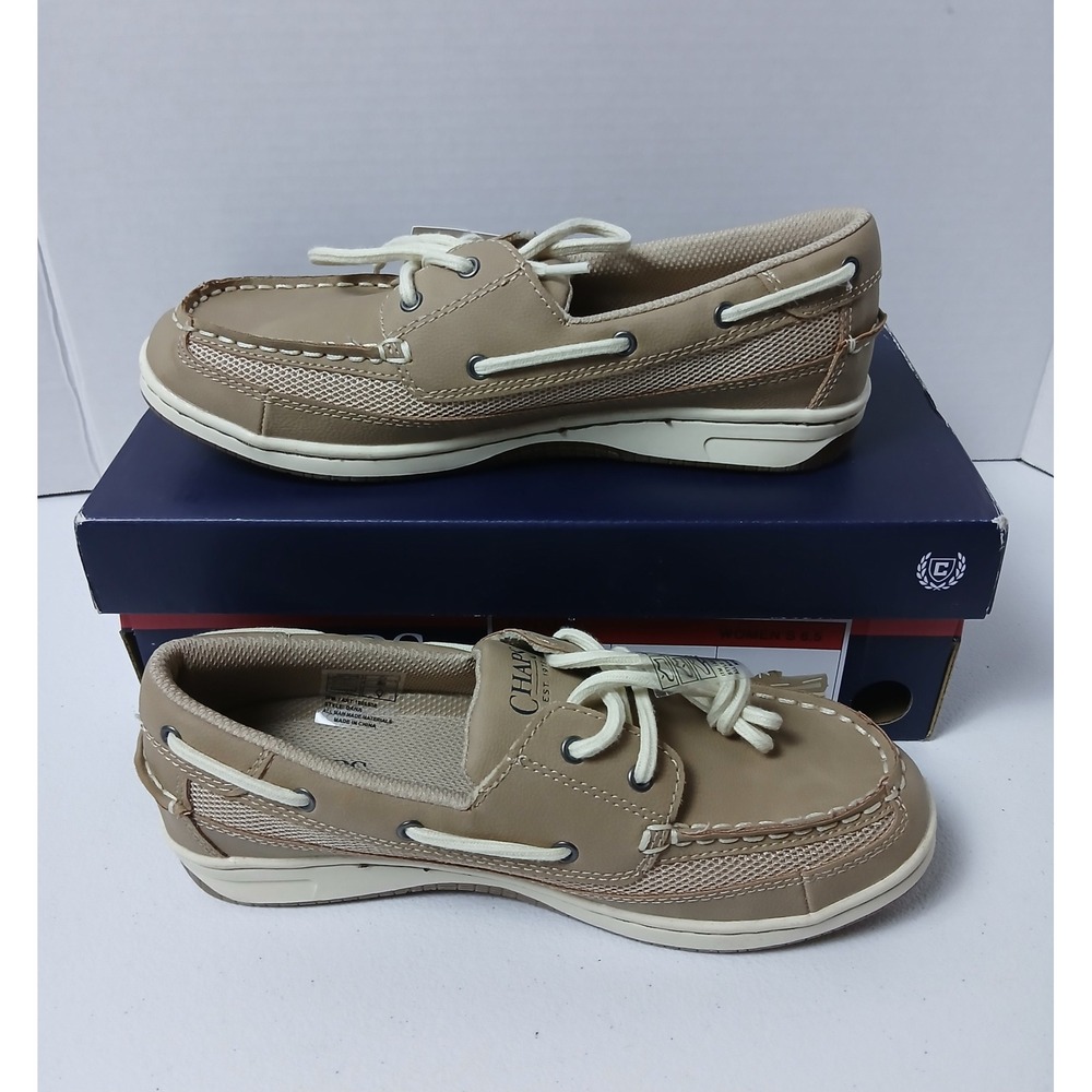 Chaps Dana Womens Boat Shoes Tan Mesh Memory Foam Loafers 1966930 Size 6.5 NEW - Picture 8 of 10